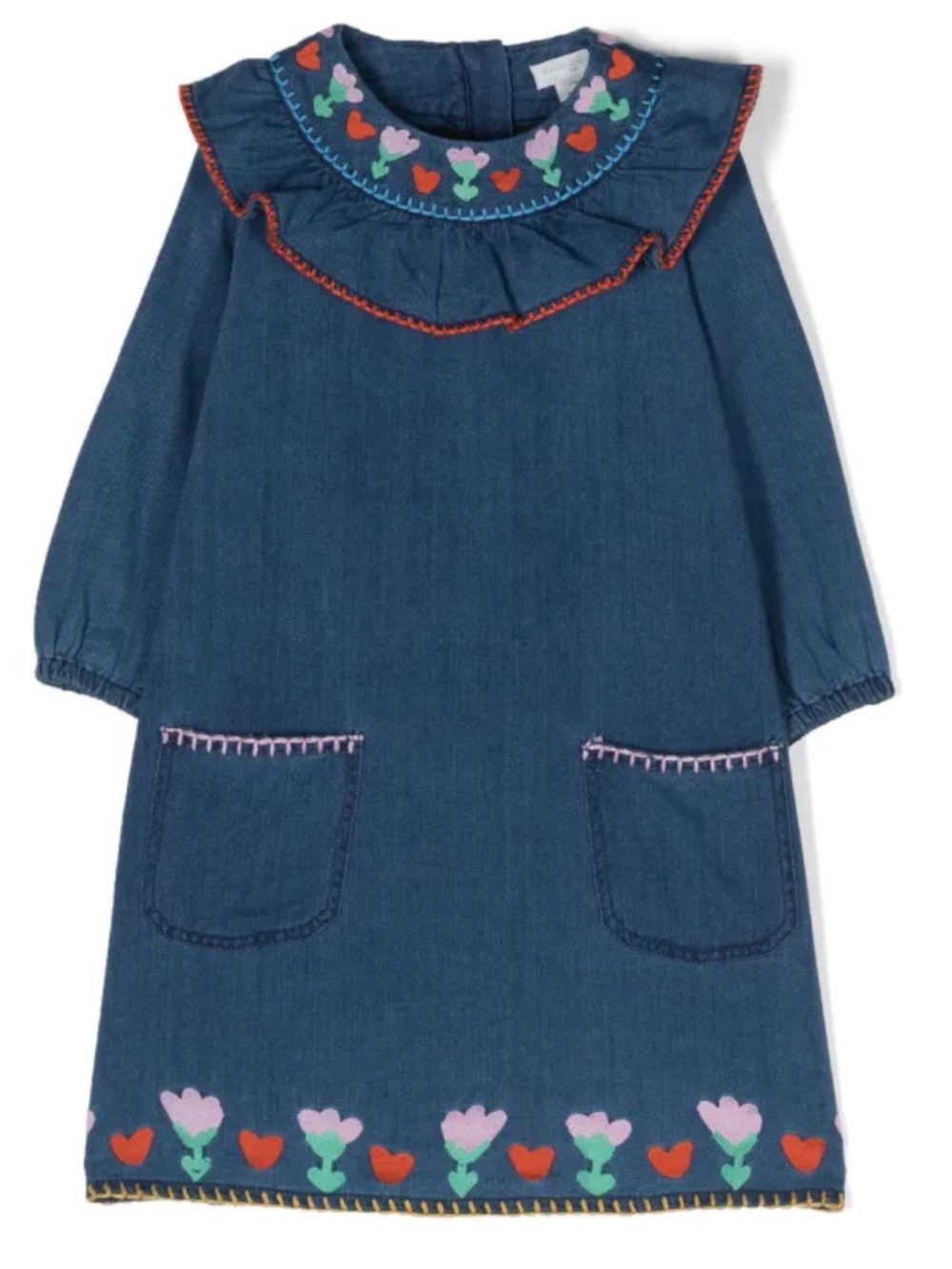 Stella McCartney Kids Motif-embroidered Denim Dress